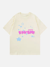 T-Shirt mit Schaumdruck und Sternen